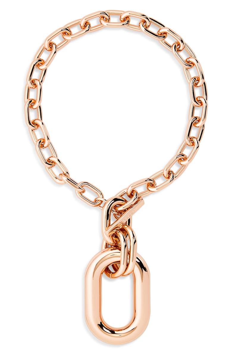 Rabanne XL Link Necklace, Main, color, Pink Gold