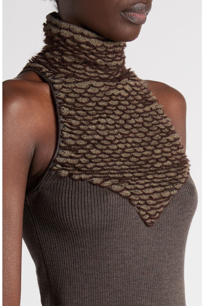 Wool Blend High Neck Sleeveless Top, Alternate, color, BROWN