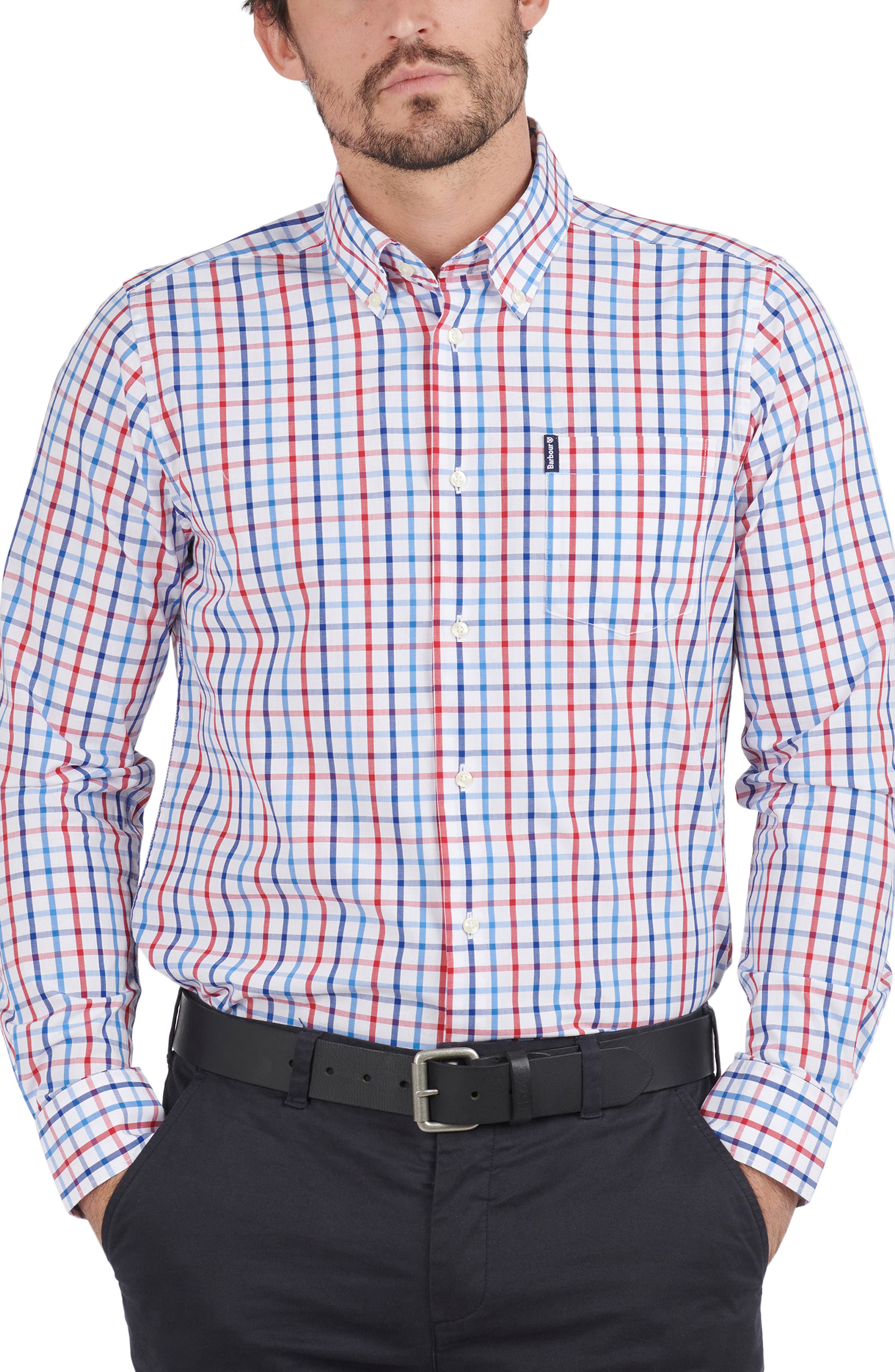Barbour Tailored Fit Tattersall Button-Down Shirt (Men) | Nordstrom