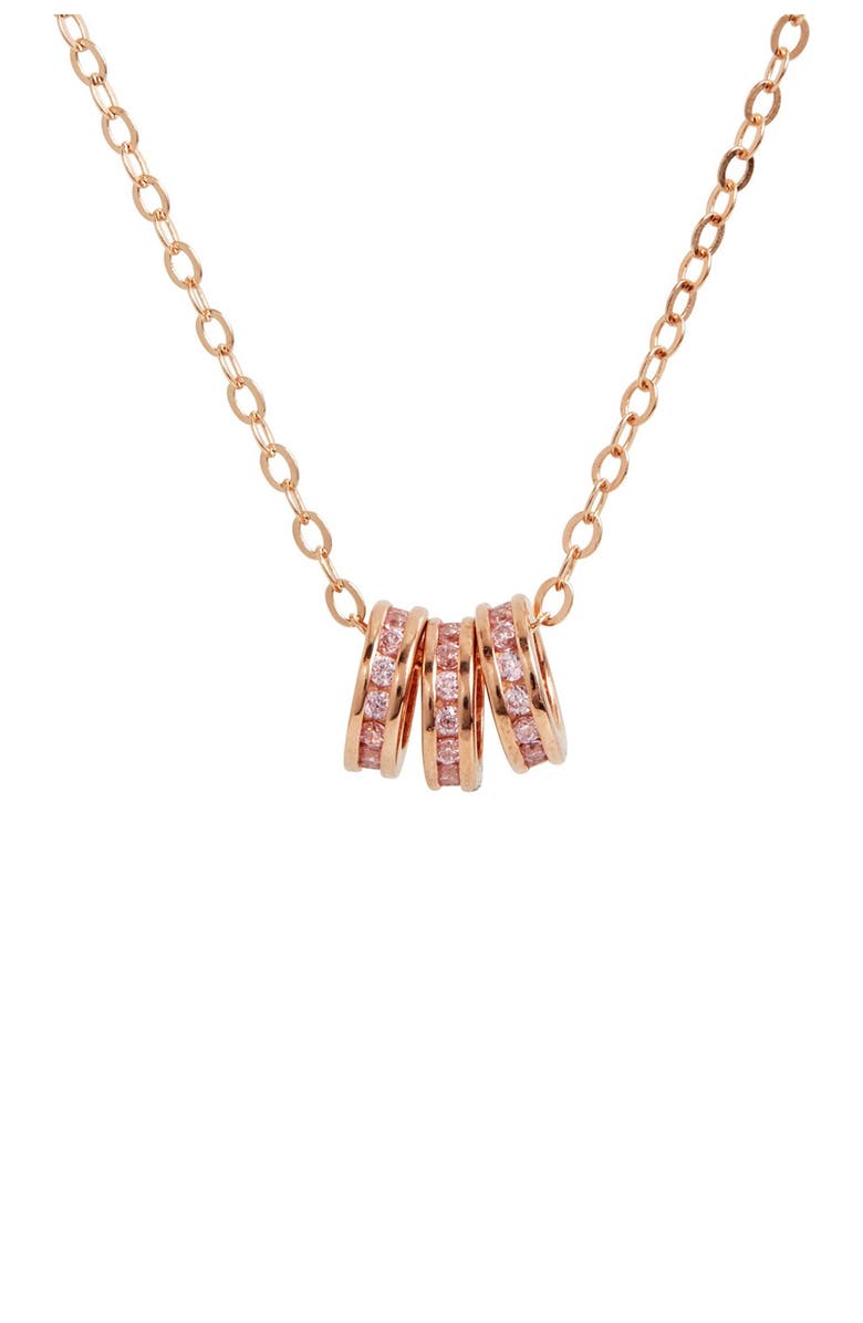 SAVVY CIE JEWELS 18K Rose Gold Vermeil Sterling Silver CZ Triple ...