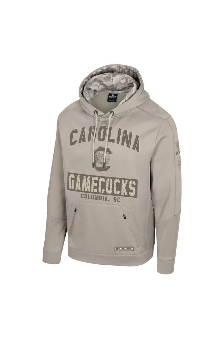 Men's Colosseum Oatmeal South Carolina Gamecocks Big & Tall Operation Hat Trick Battalion Hoodie Sweatshirt, Alternate, color, Oatmeal