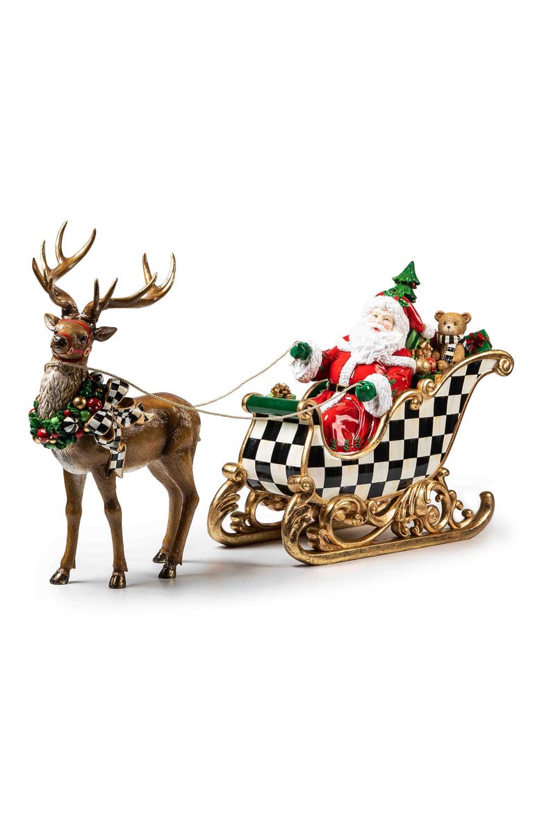 Night Before Christmas Santa & Sleigh Christmas Decoration, Main, color, MULTI