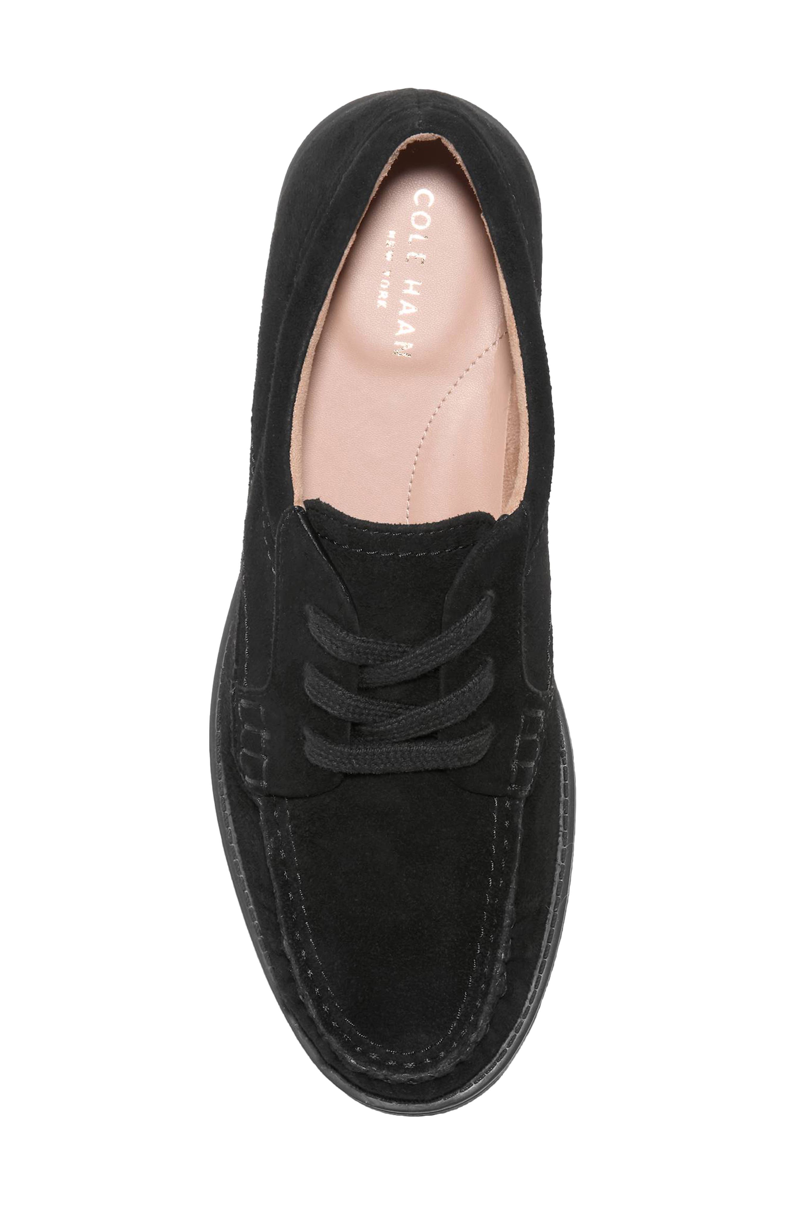 Stassi Leather Oxford, Alternate, color, BLACK SUEDE