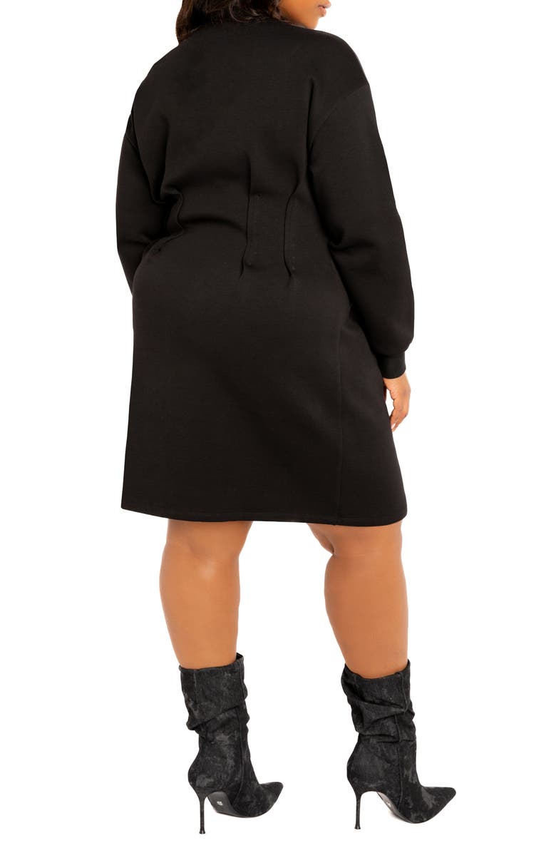 BUXOM COUTURE Long Sleeve Jersey Sweatshirt Dress, Alternate, color, Black