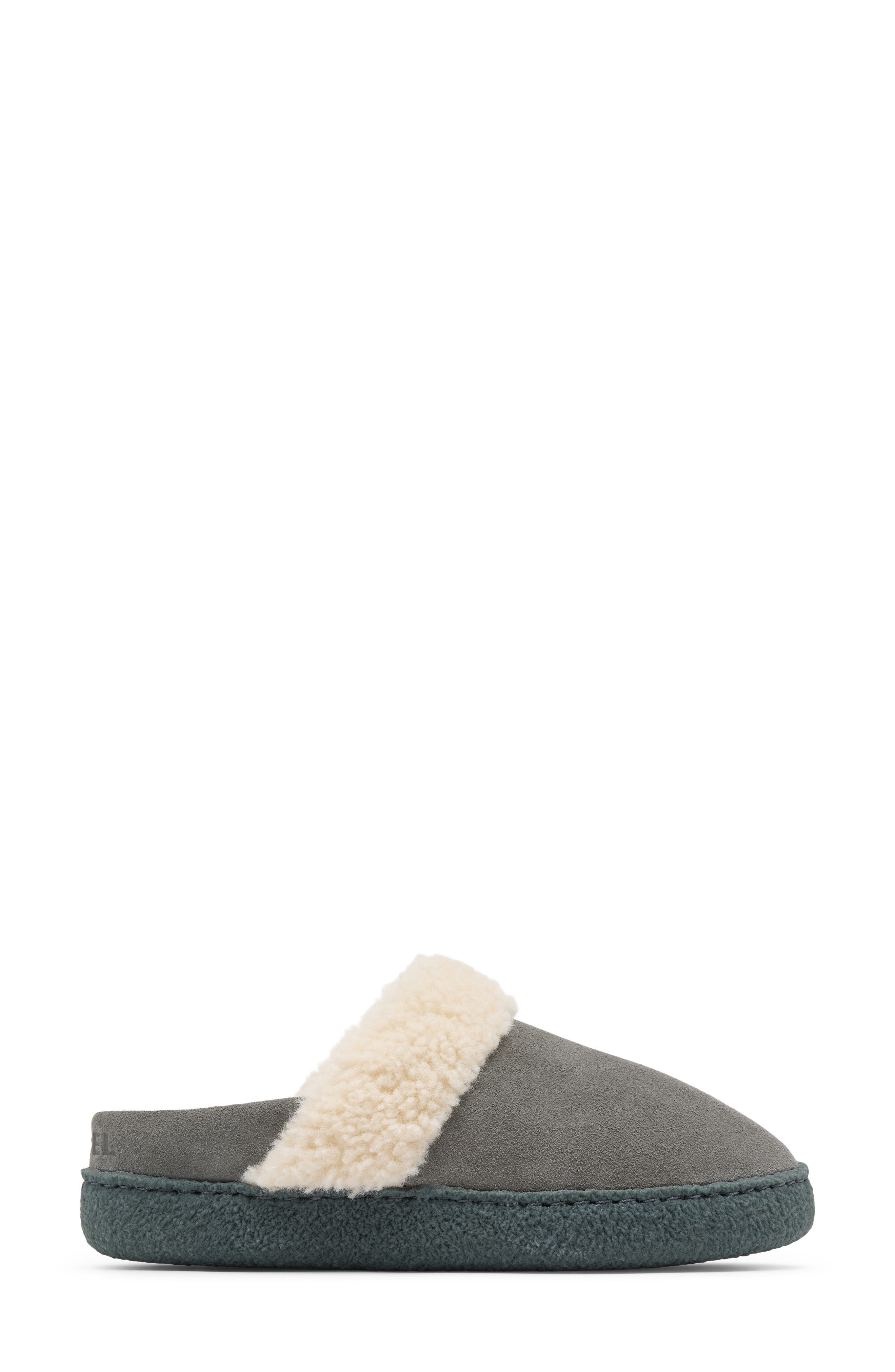 Nakiska III Faux Shearling Lined Slide Slipper, Alternate, color, QUARRY/ GRILL