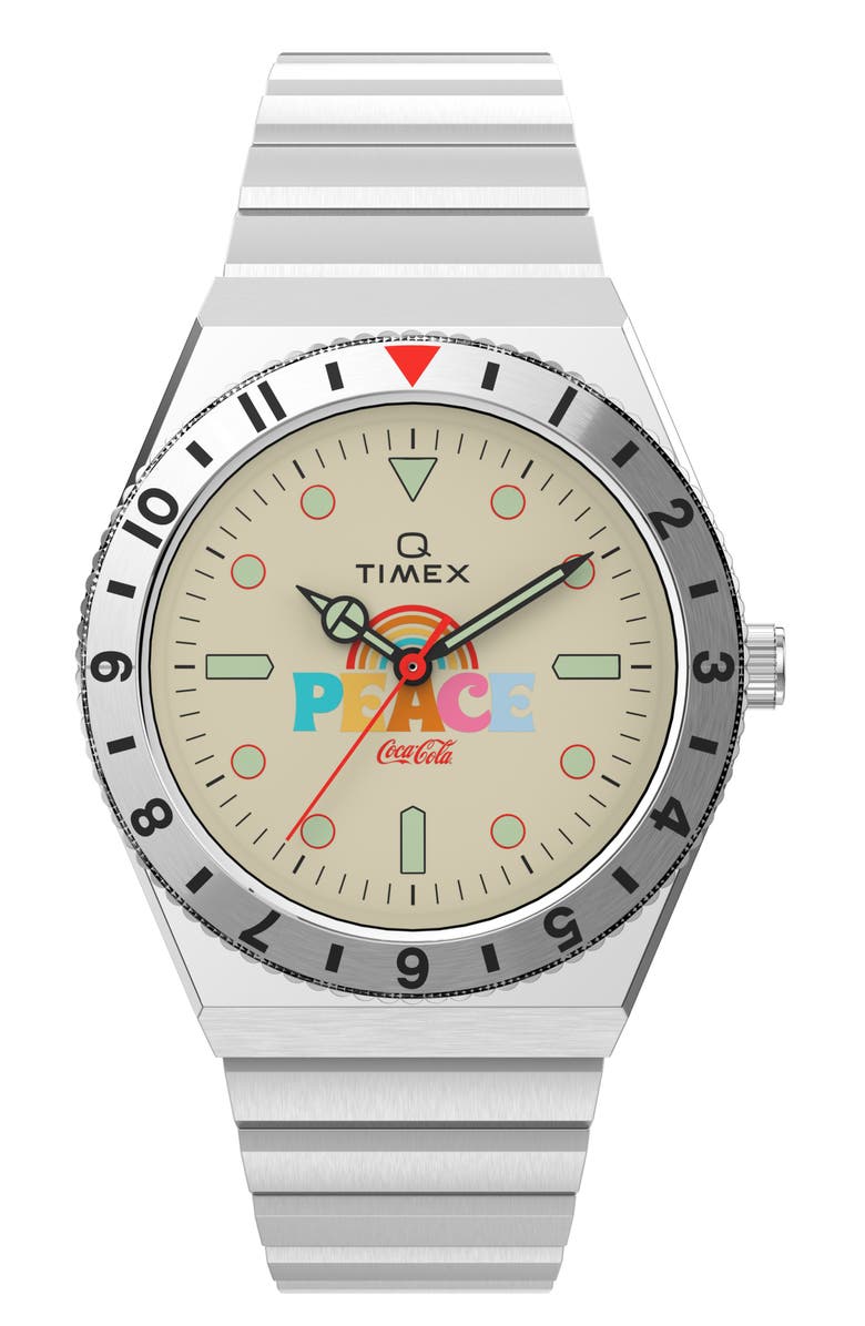 Timex<sup>®</sup> Q x Coca-Cola<sup>®</sup> Unity Collection Bracelet Watch, 41mm, Main, color, 