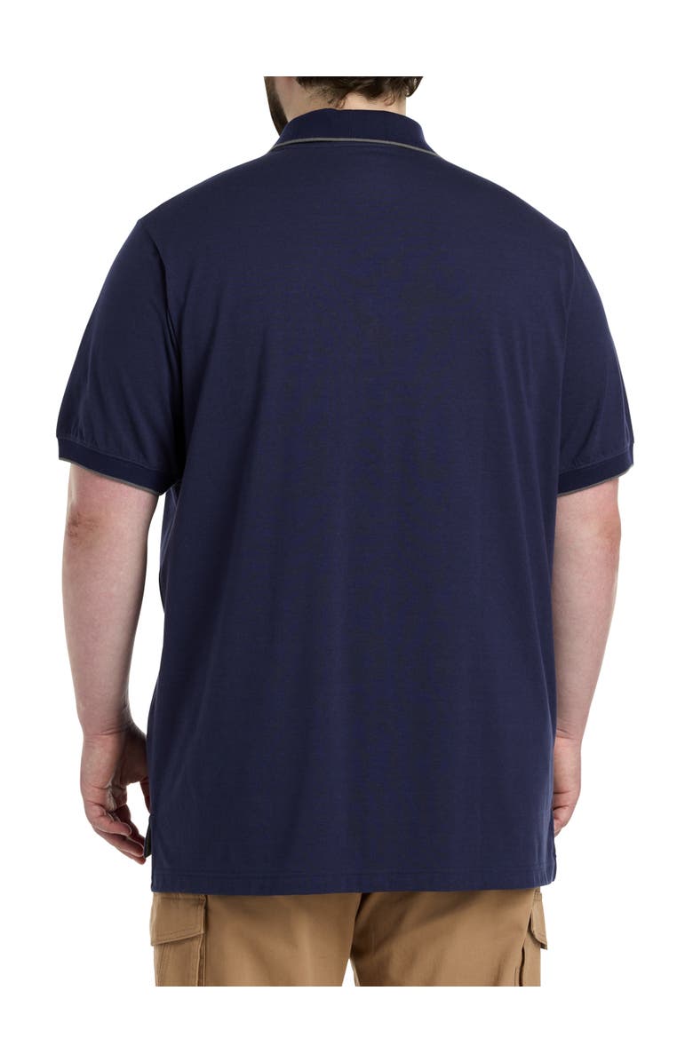 Harbor Bay by DXL Chest-Striped Polo Shirt, Alternate, color, Blue Grey