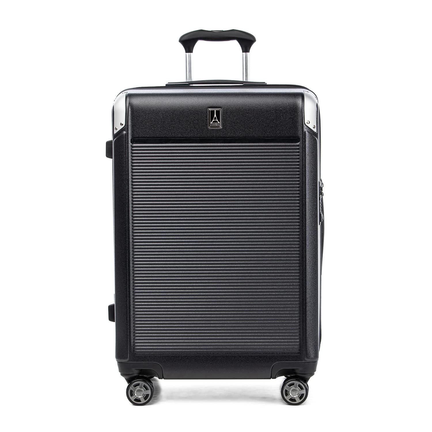 TRAVELPRO Platinum Elite Hardside Expandable Checked- Medium 25-Inch Spinner, Main, color, Shadow Black