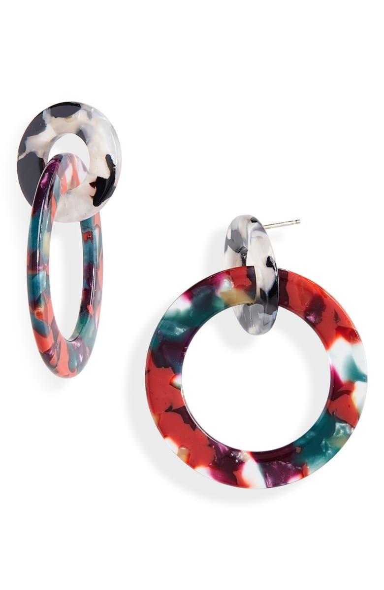 Madewell Acetate Double Hoop Earrings, Main, color, 