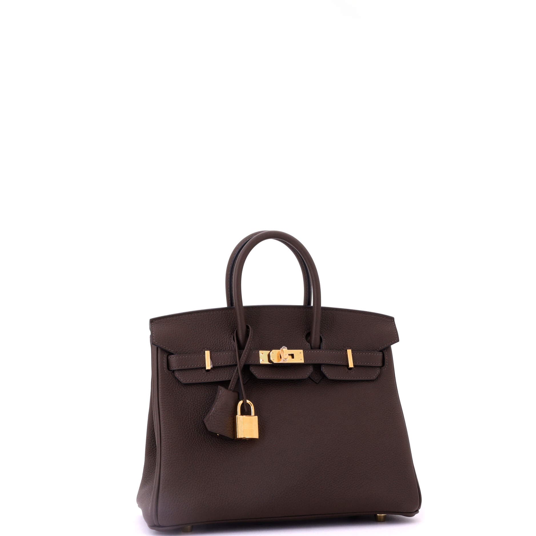 Pre-Owned Hermes Birkin Handbag Brown Togo with Gold Hardware 25, Alternate, color, Ecorce