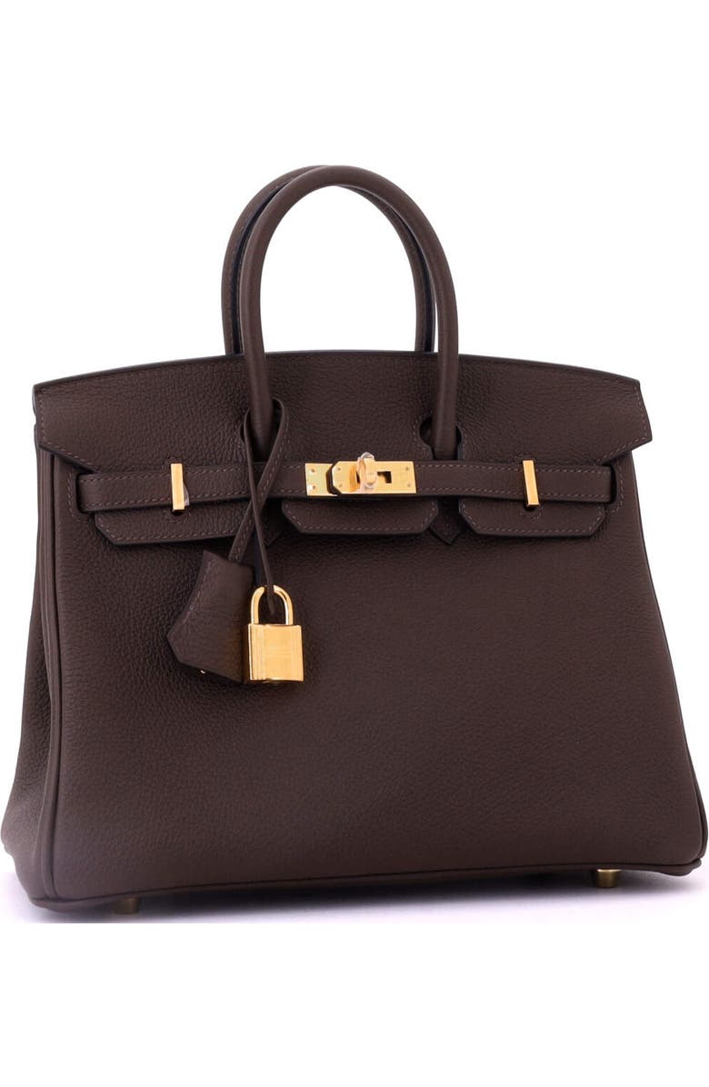 Pre-Owned Hermes Birkin Handbag Brown Togo with Gold Hardware 25, Alternate, color, Ecorce