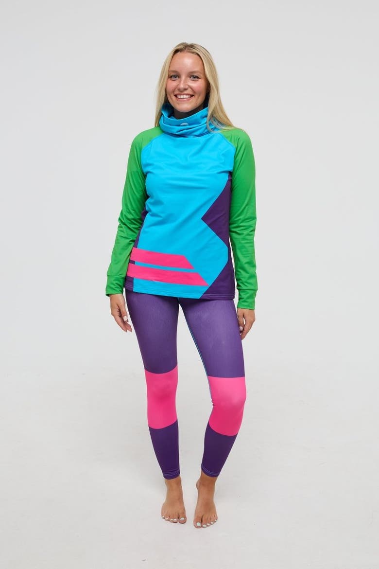 High Neck Baselayer Top - Powder Hound Women's, Alternate, color, multi-colour