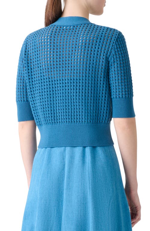 Akris Punto Chunky Mesh Cardigan In Blue