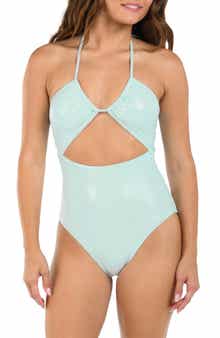 Citrus Iridescent Cutout One-Piece Swimsuit