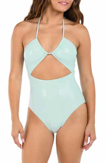 Citrus Iridescent Cutout One-Piece Swimsuit