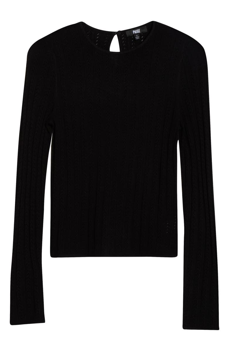 PAIGE Alis Pointelle Knit Top, Alternate, color, Black