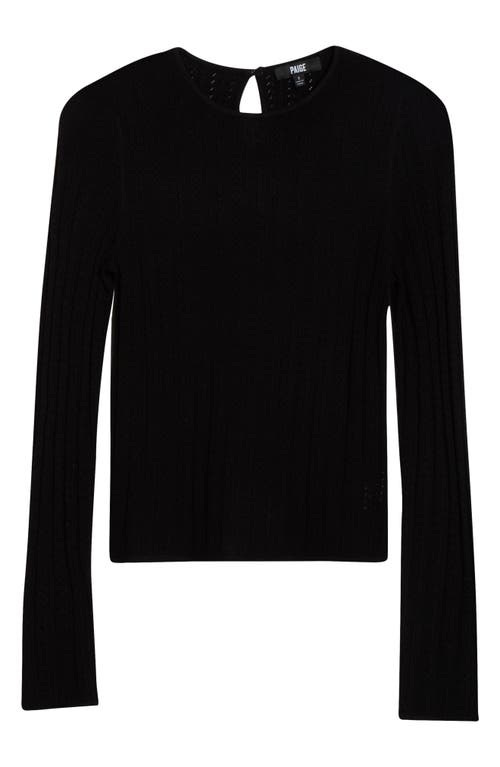 Paige Alis Pointelle Knit Top In Black