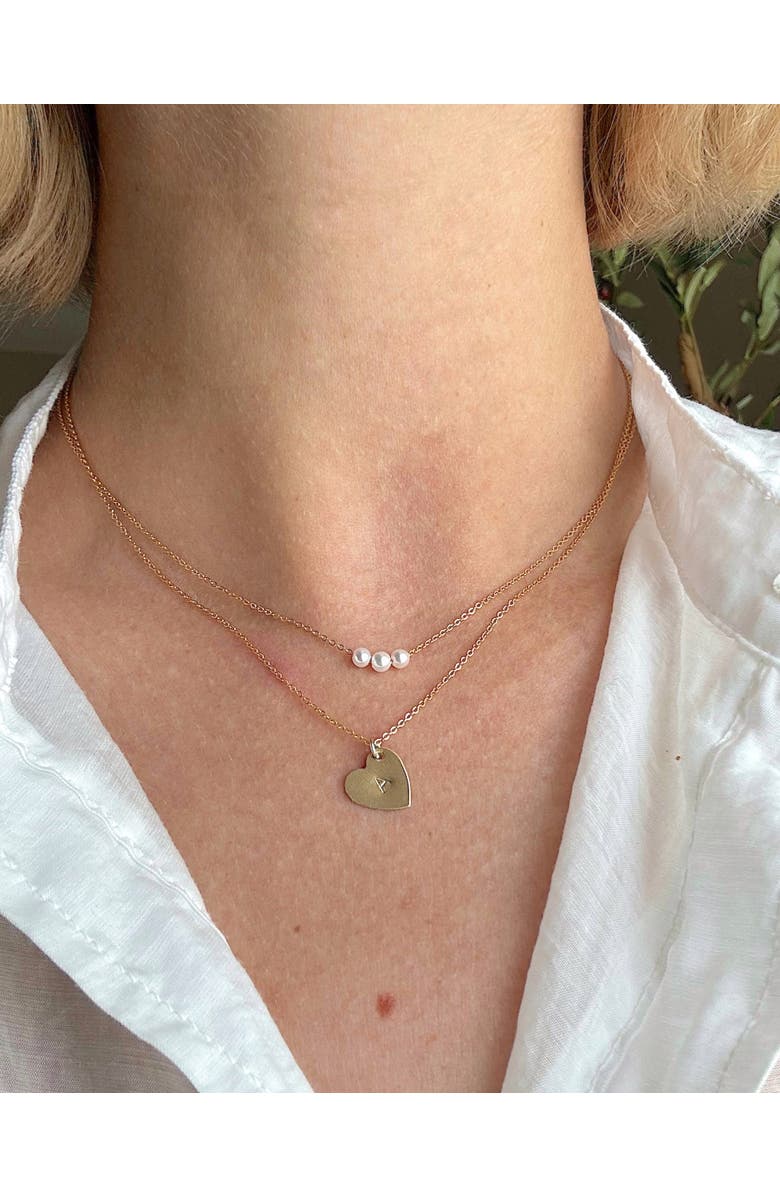 Set & Stones Sophia Heart Initial Necklace, Alternate, color, Gold / C