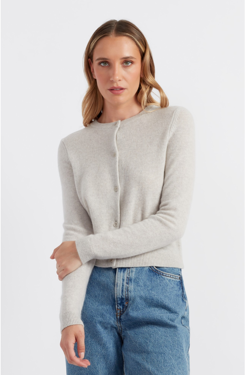 Chinti & Parker Cloud Cashmere Cropped Cardigan, Main, color, Taupe