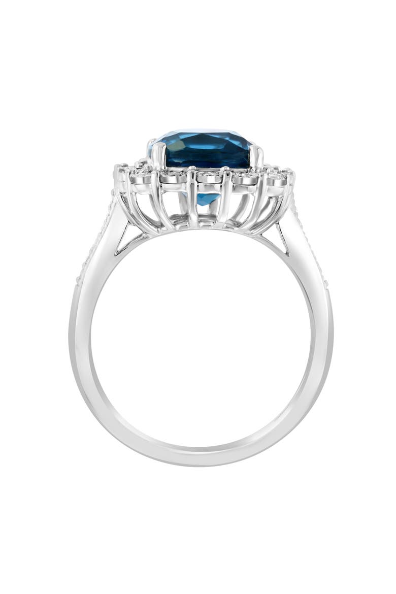 Sterling Silver London Blue Topaz & Diamond Ring - 0.24ct., Alternate, color, BLUE