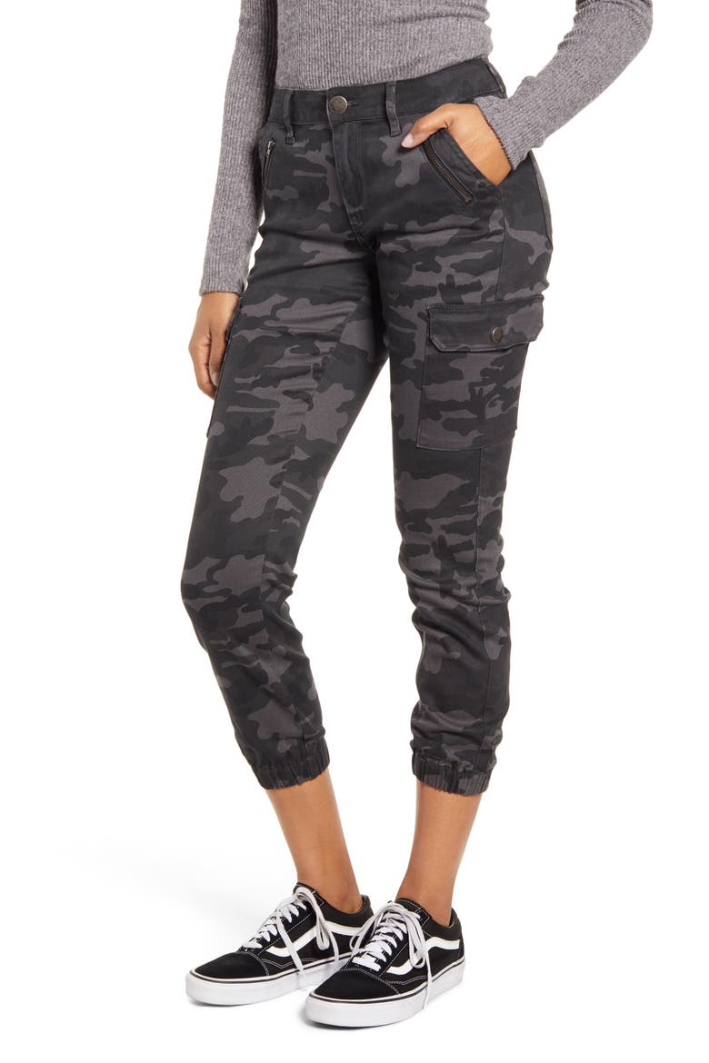 Camo Zip Pocket Denim Joggers, Main, color, GREY