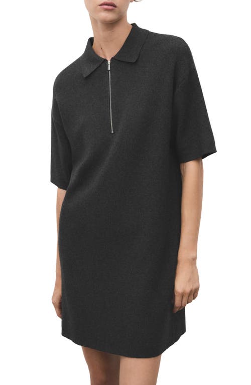 Mango Polo Dress In Black