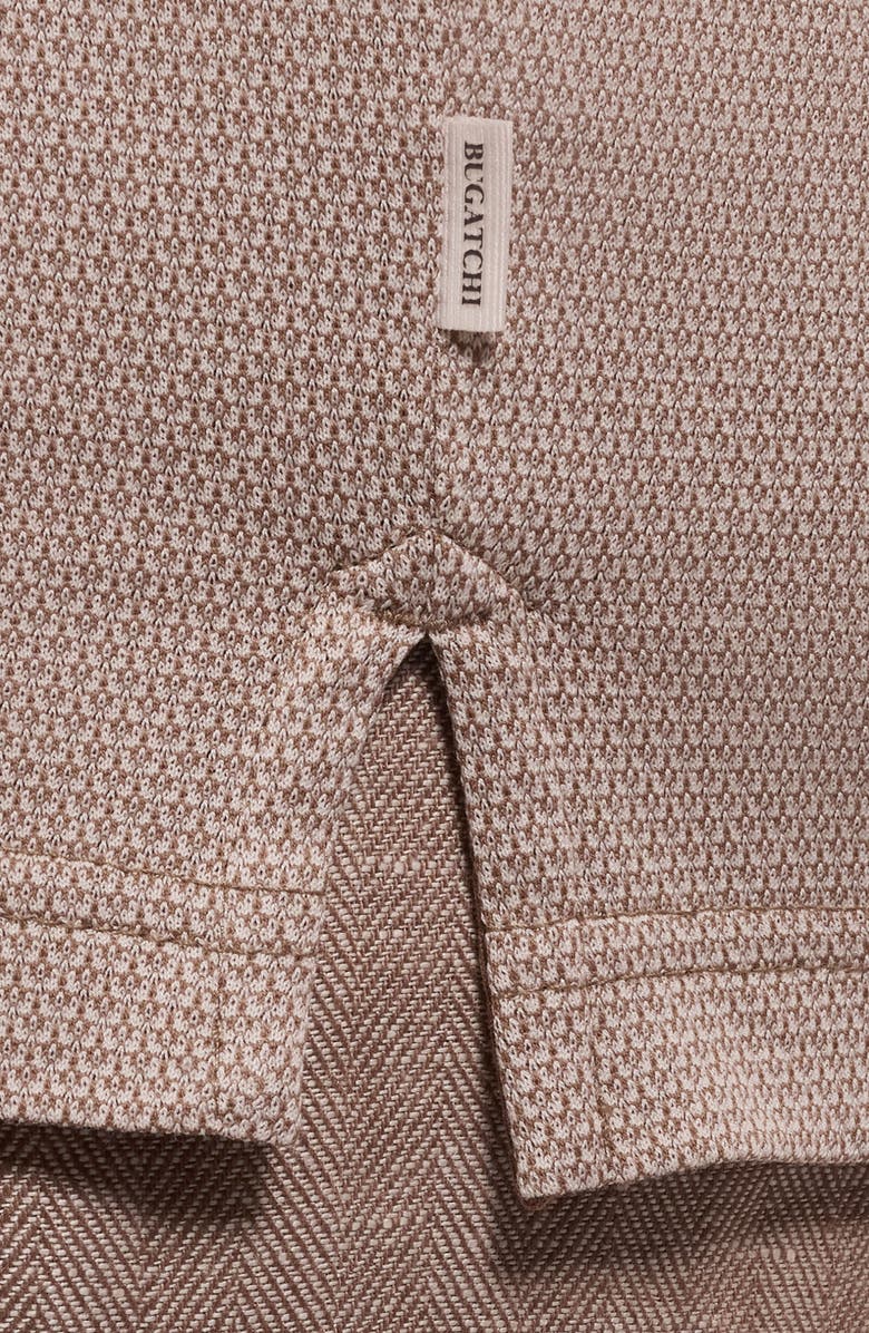 Bugatchi Three Button Cotton Polo, Alternate, color, Almond