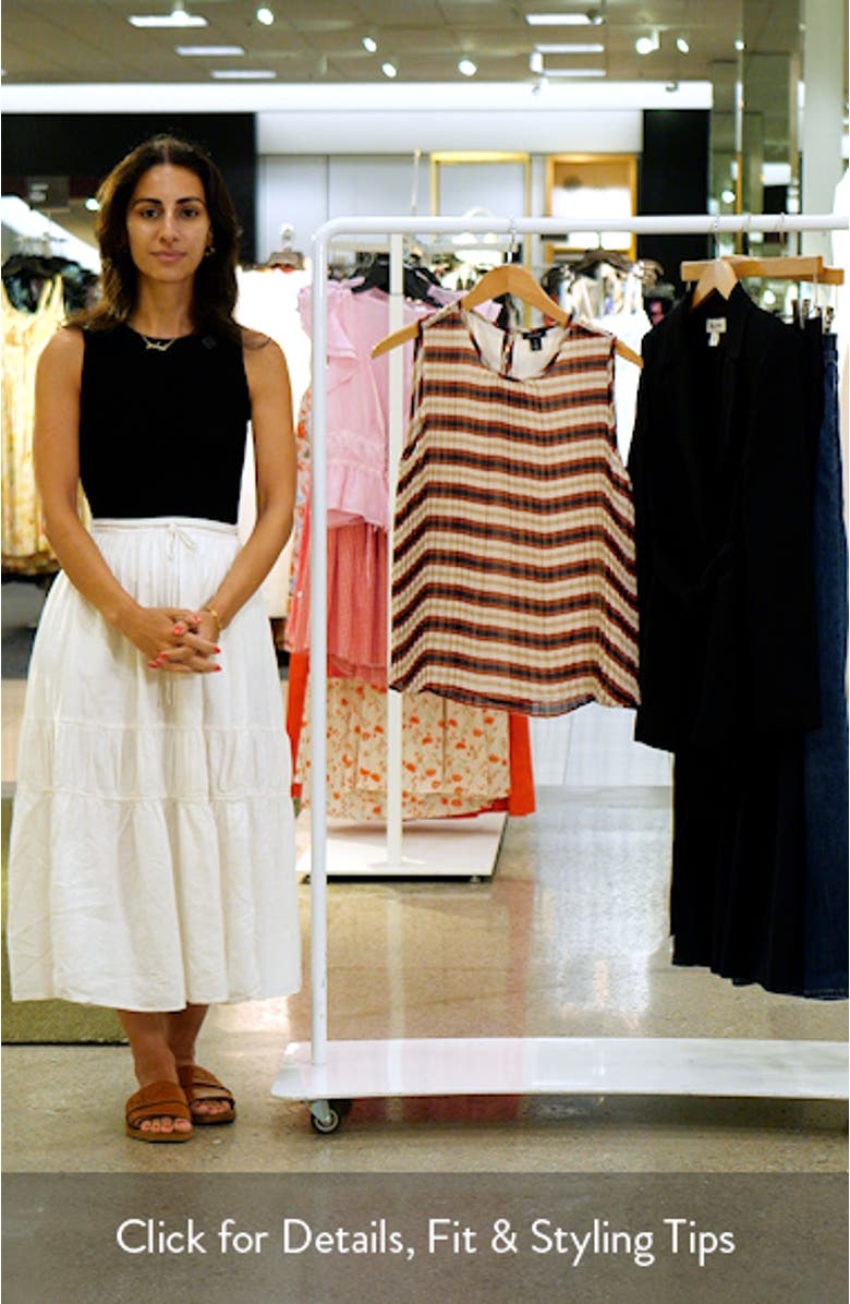 Stripe Pleated Sleeveless Top, sales video thumbnail