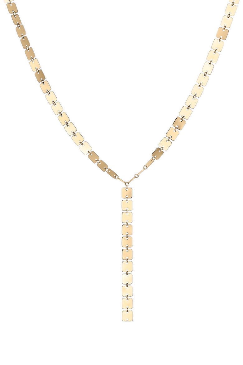 14K Gold Laser Square Y-Necklace, Main, color, YELLOW GOLD