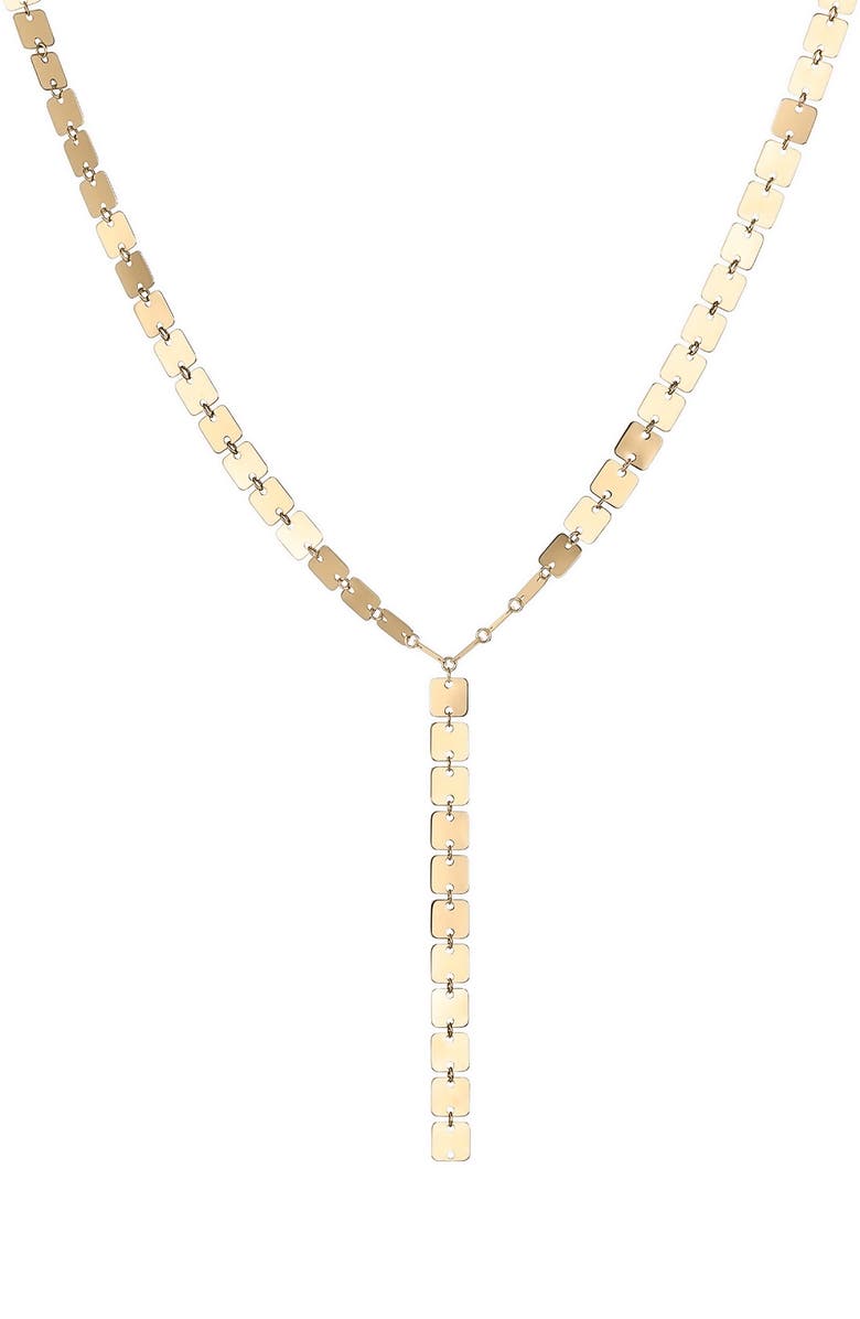 LANA 14K Gold Laser Square Y-Necklace, Main, color, Yellow Gold