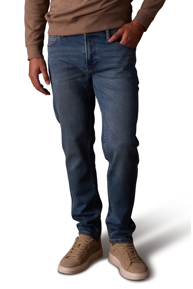 Comfort Terry Five-Pocket Jeans, Main, color, DARK WASH