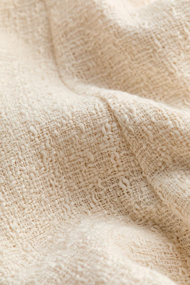 Bouclé-weave Button-front Dress, Alternate, color, Light beige
