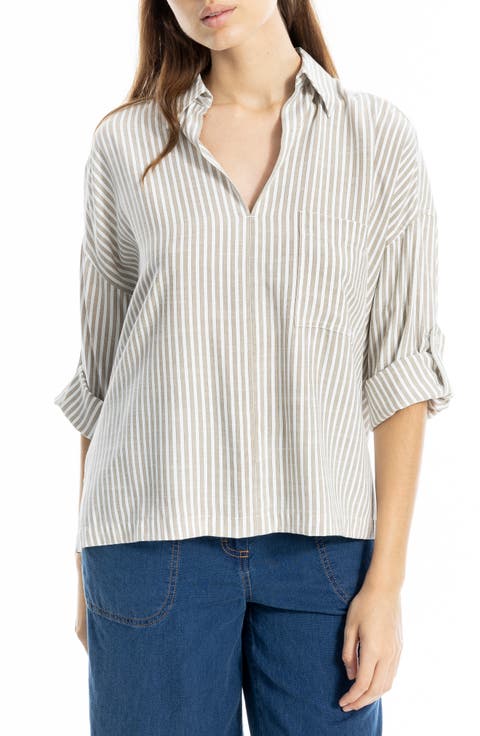 Stripe Collared Top