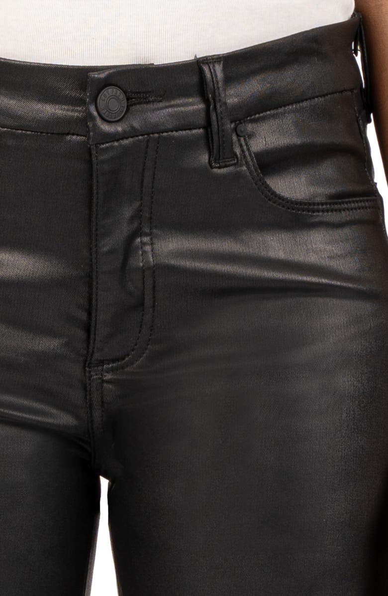 KUT from the Kloth Meg Coated High Waist Wide Leg Jeans, Alternate, color, Black Jm