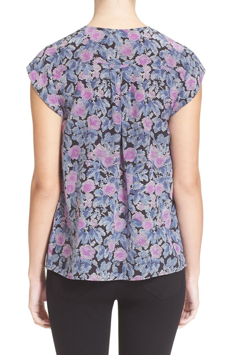Joie 'Faela' Floral Print Silk Top, Alternate, color, 