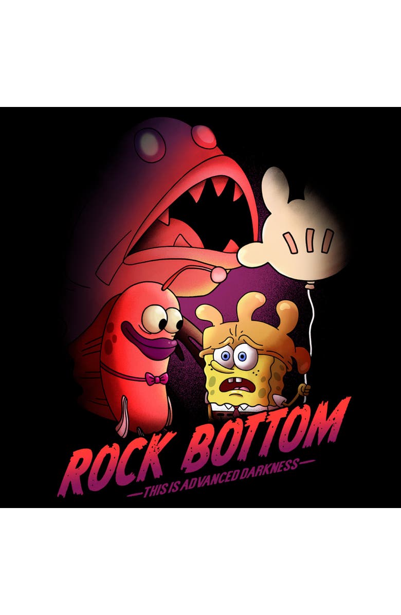 SpongeBob SquarePants Men's SpongeBob SquarePants Rock Bottom Advanced Darkness Graphic T-Shirt, Alternate, color, Black