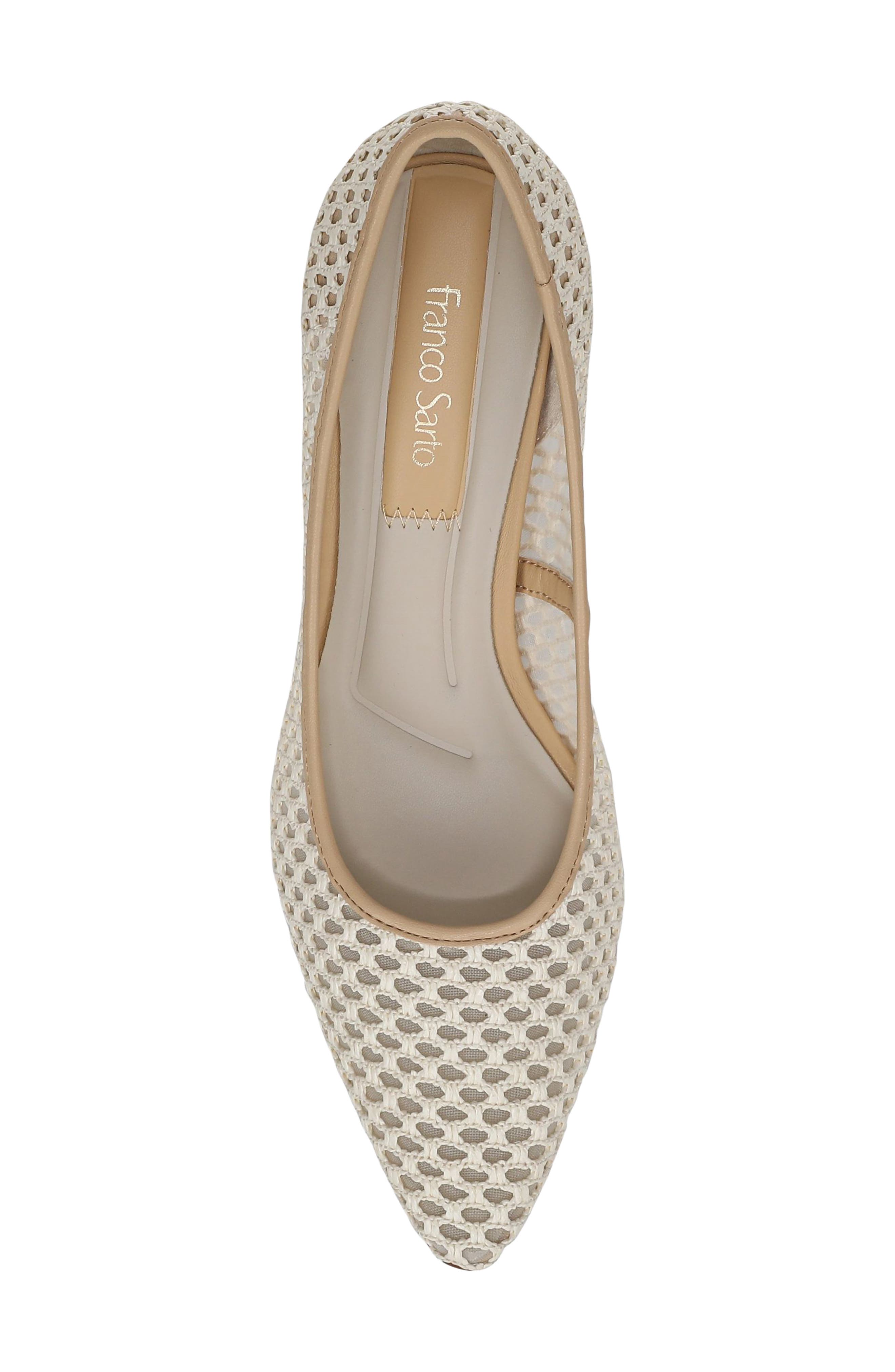 Julissa Pointed Toe Pump, Alternate, color, OFF WHITE WOVEN
