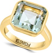 EFFY 18k Gold Plated Sterling Silver Green Quartz Statement Ring