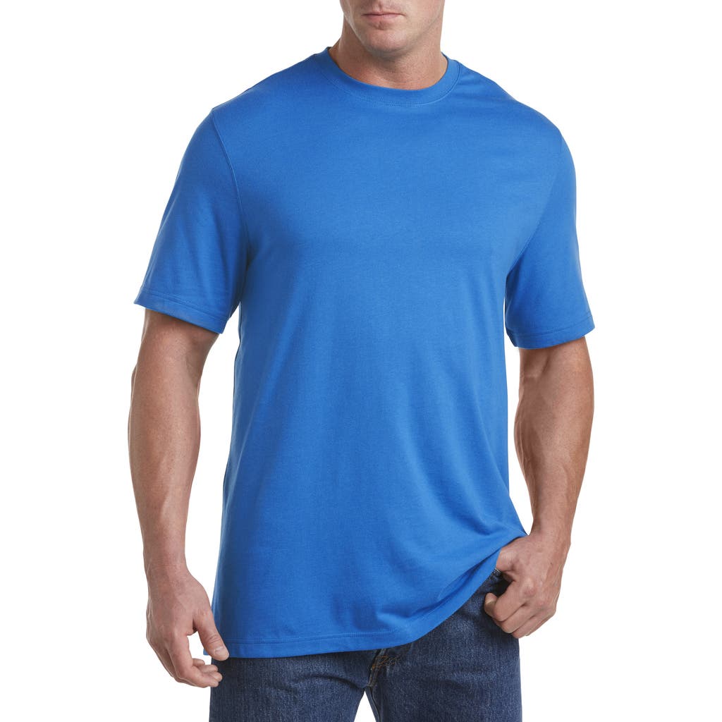 Harbor Bay By Dxl Big & Tall Moisture-wicking Jersey T-shirt In Blue