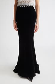Carolina Herrera Velvet Trumpet Skirt with Train