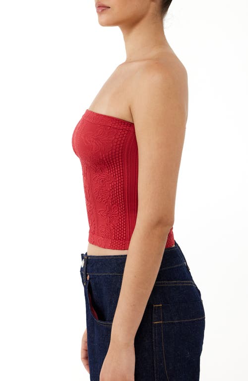 Bdg Urban Outfitters Tapestry Crop Tube Top In Red