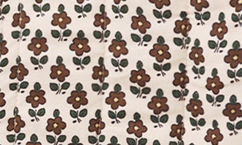 Rylee + Cru Harvest Floral Fleece Coat In Brown