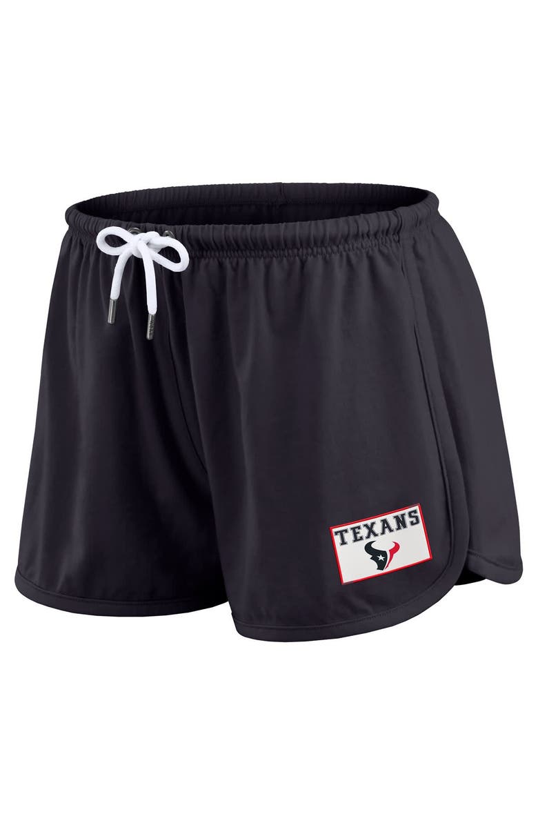 WEAR by Erin Andrews Women's WEAR by Erin Andrews Navy Houston Texans Heavy Rugby Jersey Long Sleeve T-Shirt & Shorts Lounge Set, Alternate, color, 