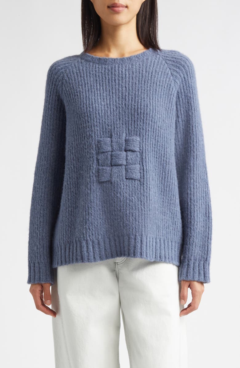 Eckhaus Latta Latch Alpaca & Wool Blend Rib Sweater, Main, color, Steel
