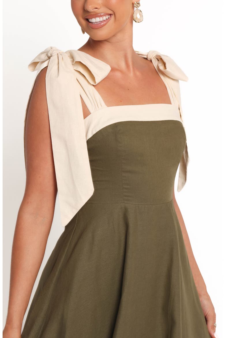 Olinda Bow Strap Cotton & Linen Maxi Dress, Alternate, color, OLIVE