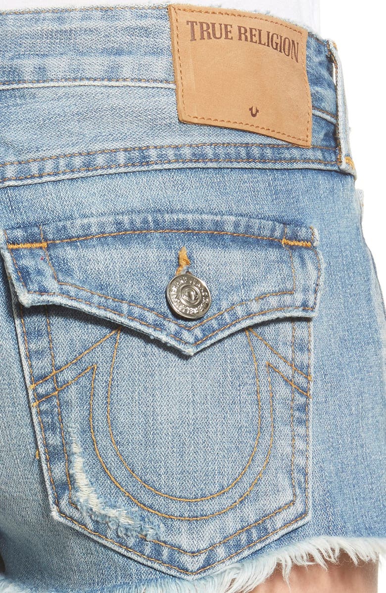 True Religion Brand Jeans Joey Flap Pocket Cutoff Shorts, Alternate, color, 