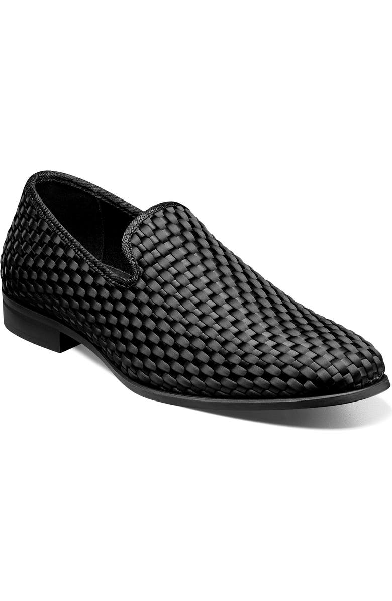 Stacy Adams Swenson Woven Loafer, Main, color, Black