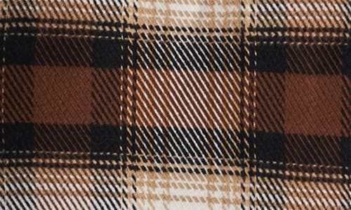 Brixton Bowery Plaid Flannel Button-up Shirt In Brown