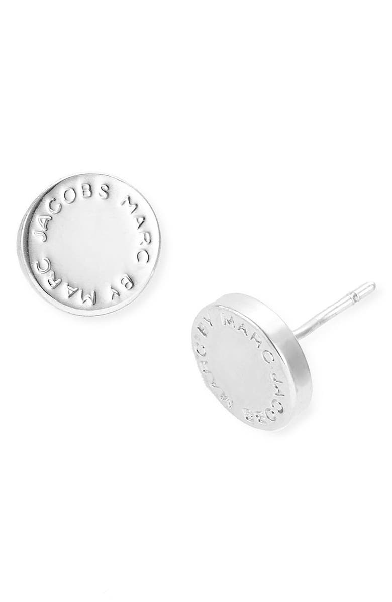 MARC BY MARC JACOBS Logo Disc Stud Earrings, Alternate, color,
