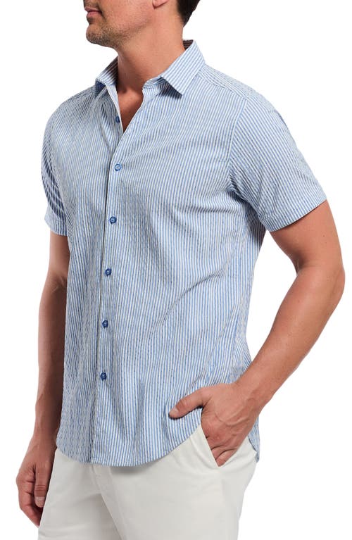 Robert Graham Fornillo Classic Fit Stripe Short Sleeve Button-up Shirt In Blue